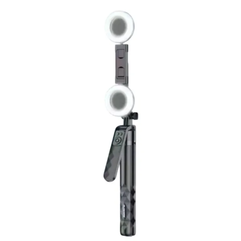 Plokama Live-P10 Pro Selfie Stick Tripod With LED Fill light And Bluetooth Remote