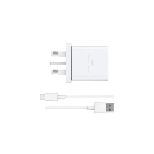 WiWU WI-G023 Essen Fast Charger + Type-C Cable Combo (UK Plug, White)