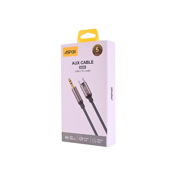 Aspor A253 USB-C to 3.5mm AUX Audio Cable (120cm) — photo 3