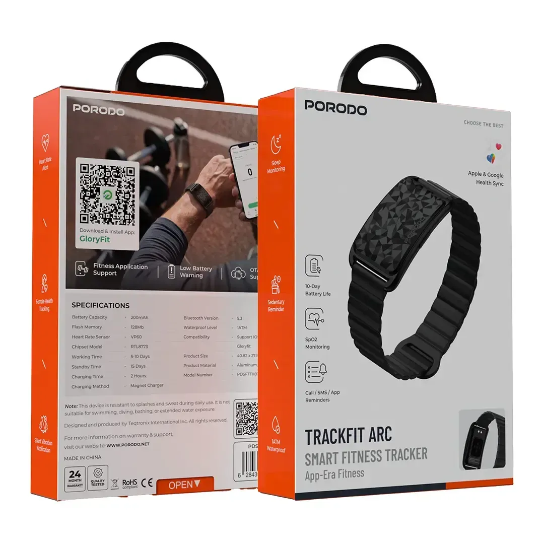 Porodo TrackFit Arc Smart Fitness Band Silicone Strap — photo 9