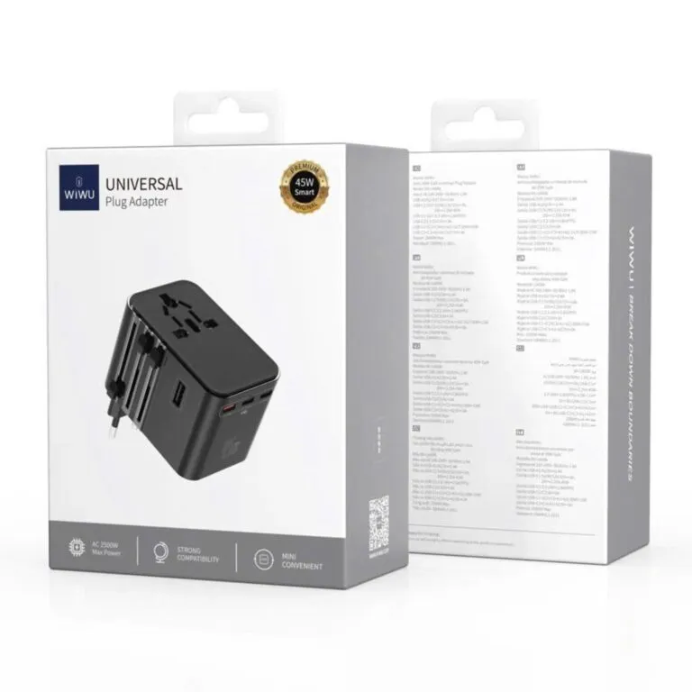 WiWU WI-UA006 45w GAN Universal Plug Adapter Black — photo 4