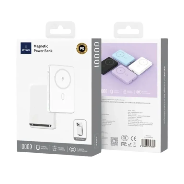 WiWU Wi-P043 10000mAH Magnetic Power Bank White — photo 3