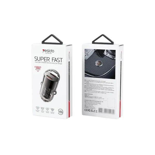 Yesido Y69 Dual USB-C 30W PD Mini Car Charger — photo 3