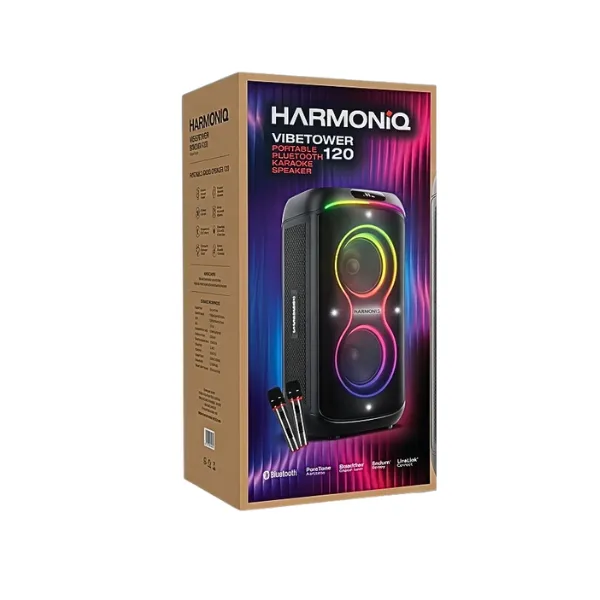 Harmoniq Vibe Tower 120 Portable Bluetooth Karaoke Speaker — photo 3