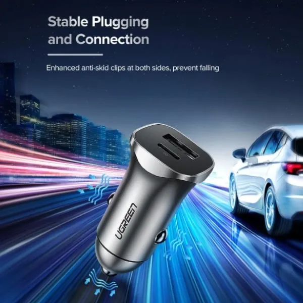 Ugreen Car Charger Two Ports USB Port and PD Port 30W 30780 — photo 4