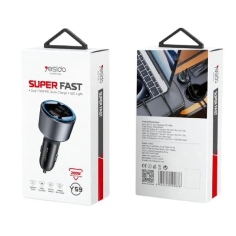 Yesido Y59 200W Super Fast Car Charger — photo 3
