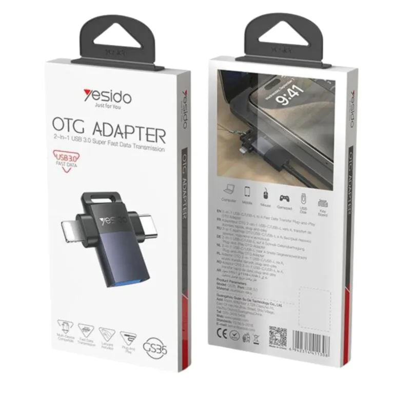Yesido GS35 2 in 1 OTG Adapter — photo 3