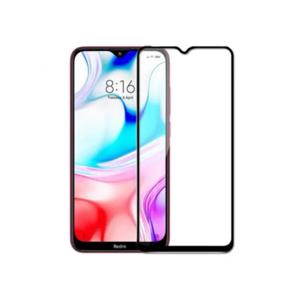 Other / Generic Redmi 8 Full Glue Tempered Glass Screen Protector