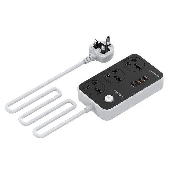 LDNIO SC3412 3 Power Socket + 20W USB-C PD + 3 USB QC3.0 Extension Power Cord — photo 3