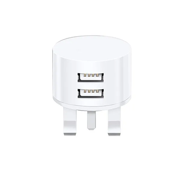 USAMS Dual USB Round Travel Charger 3-Pin (T20)
