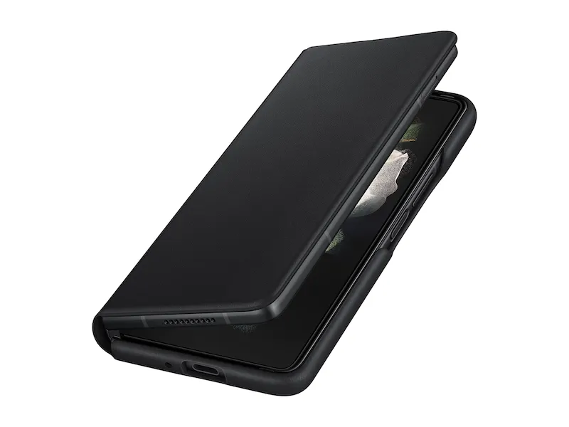 Other / Generic Galaxy Z Fold3 5G Leather Flip Stand Cover Black — photo 2