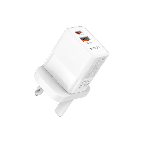 Yesido YC32 PD20W + QC3.0 Dual Ports Fast Charging Power Adapter Wall Charger