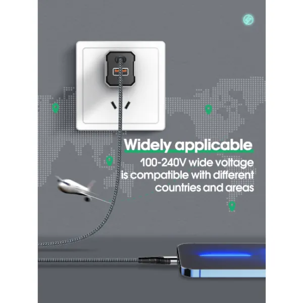 LDNIO A2527C 30W PD + QC3.0 Wall Charger – US Plug with Cable Type-C to Lightning & Type-C to Type-C — photo 5