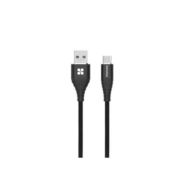 Promate – CCORD-1 USB-A to C, 1mt Fabric Braided