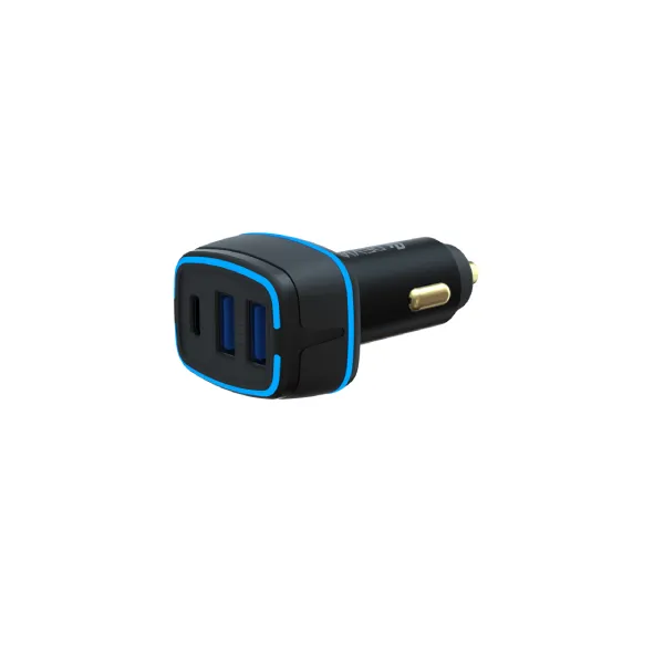 Devia Extreme Speed Dual USB + Type-C Full Compatible Fast Car Charger 85W Black EA191 — photo 3