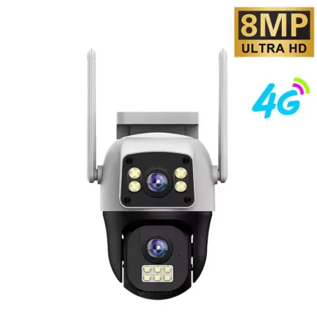 Other / Generic 8MP 4G SIM Dual-Lens Outdoor PTZ Camera