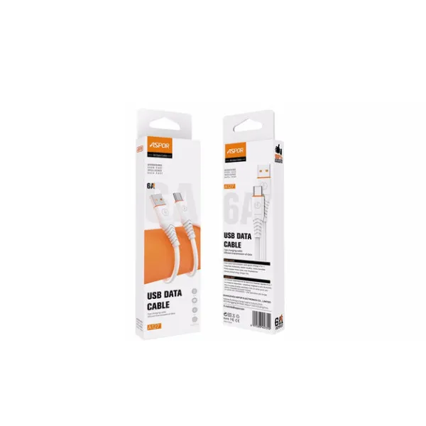 Aspor A127 6A Fast Charge Type-C/ Lightning Data Cable 1m Length Electric Wire — photo 2