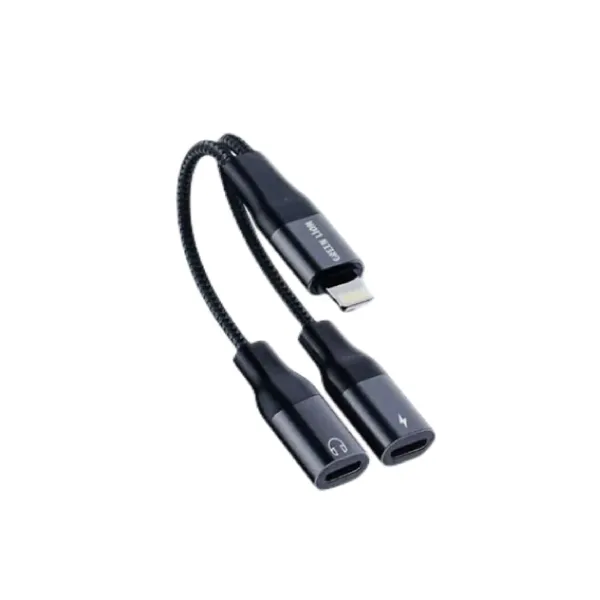 Green Lion 2 in 1 Audio & Charge Lightning Adapter [ Male Lightning to Female Lightning ]