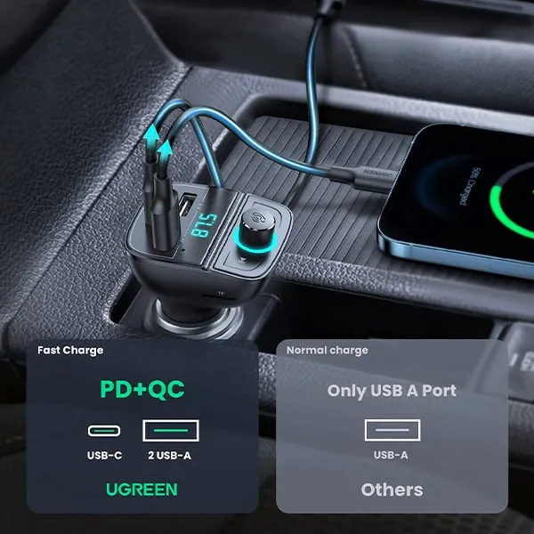 Ugreen CD229 80910 Bluetooth FM Transmitter Car Charger — photo 4