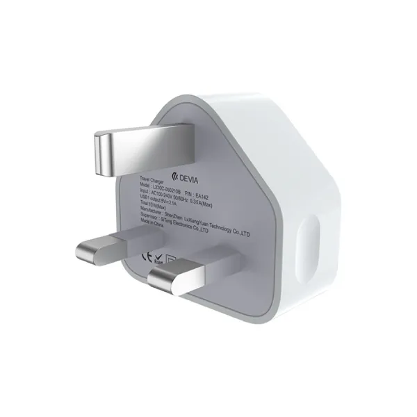 Devia Smart Series 10W USB 2.1A UK 3 Pin Charger – EA142 — photo 3