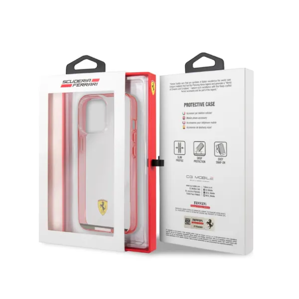 Other / Generic Ferrari Italia Stripe Transparent Hard Case with Print Logo for iPhone 13 Pro — photo 6