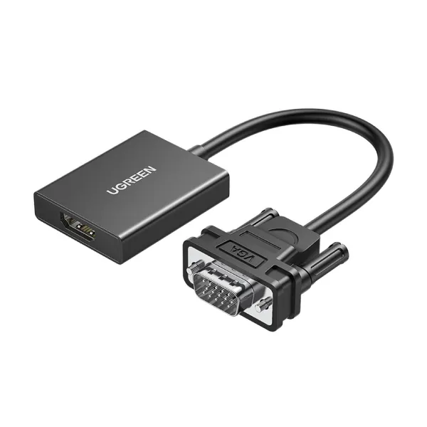 Ugreen 50945 Cable adapter cable VGA (male) – HDMI (female) 0.15m black (CM513)