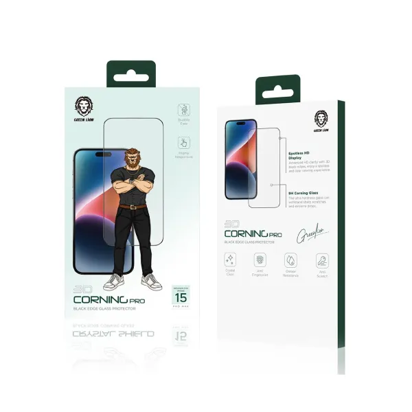 Green Lion 3D Corning Pro Sceen Protection for iPhone15 Pro / Pro Max – Clear — photo 7