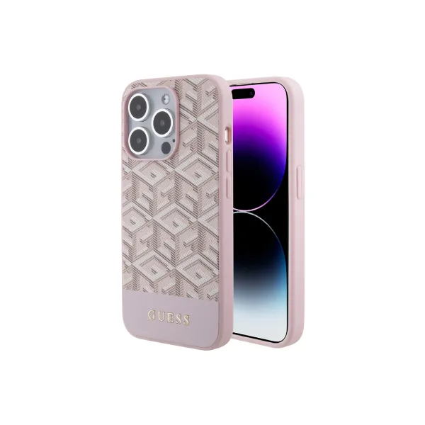 Guess PU G Cube iPhone 15 Pro MagSafe Cover – Pink — photo 1