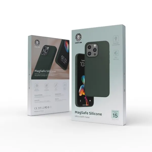 Green Lion Silicone Case with Magsafe For iPhone 15 Pro / 15 Pro Max — photo 3
