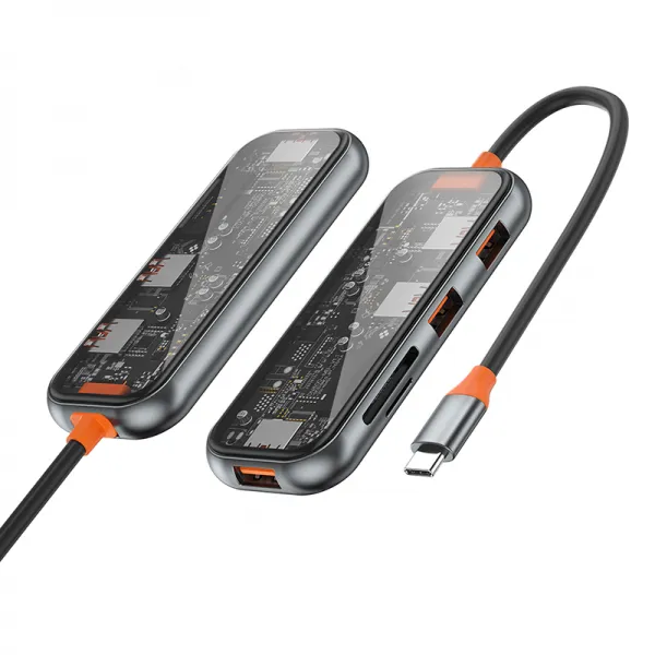 WiWU CB005 Transparent 5 In 1 Cyber USB-C Hub — photo 4