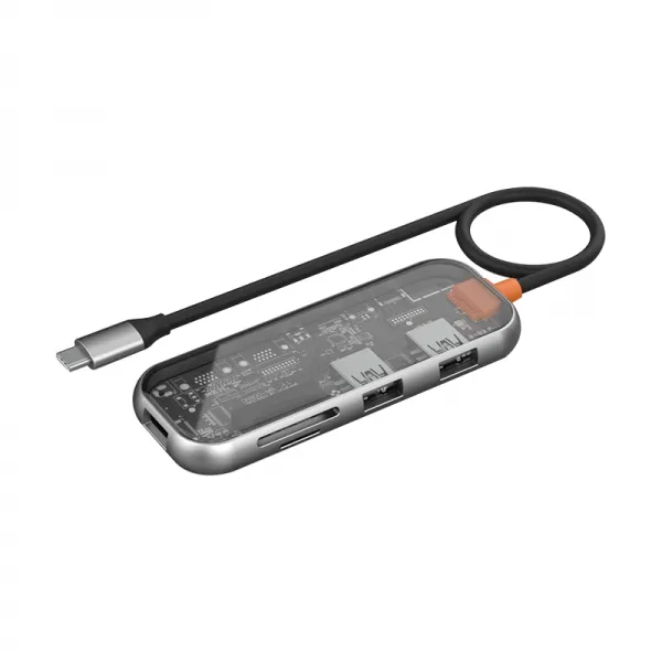 WiWU CB005 Transparent 5 In 1 Cyber USB-C Hub — photo 2