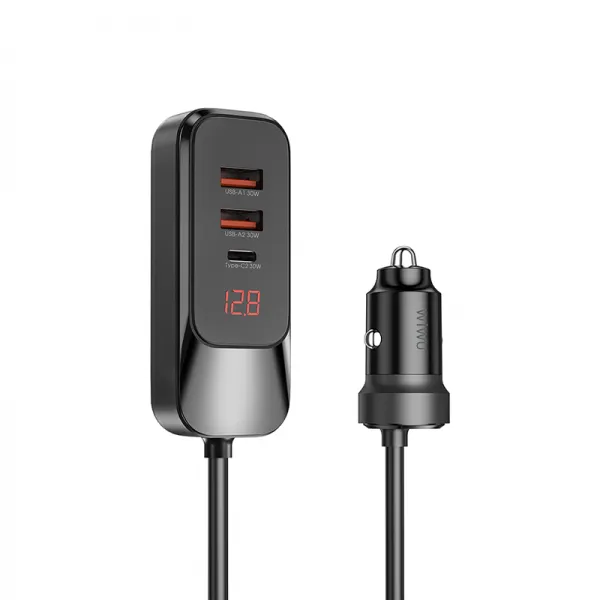 WiWU WI-QC015 Extend Car Charger Dual USB-A+Dual USB-C 120W