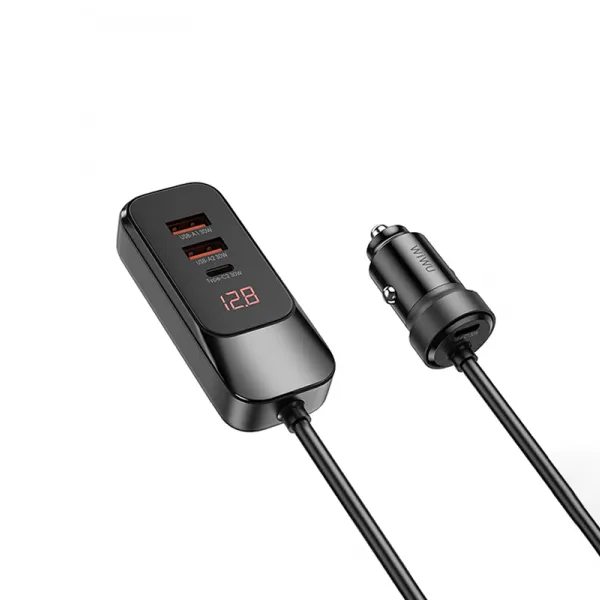 WiWU WI-QC015 Extend Car Charger Dual USB-A+Dual USB-C 120W — photo 3
