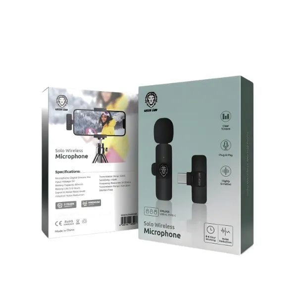 Green Lion Solo Wireless Microphone 3 Plugs 60mAh – Black — photo 2