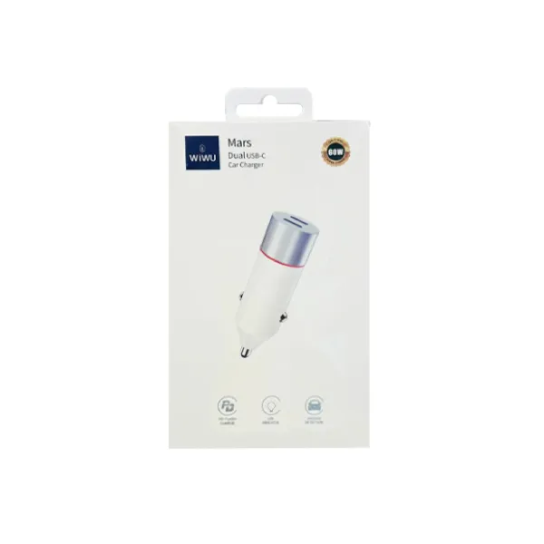 WiWU Wi-QC023 60W Dual USB Port Car Charger – White — photo 3