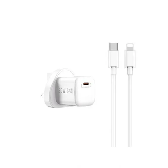 WiWU WI-U006 Nano 30W Gan PD Type-C To Lightning Charger