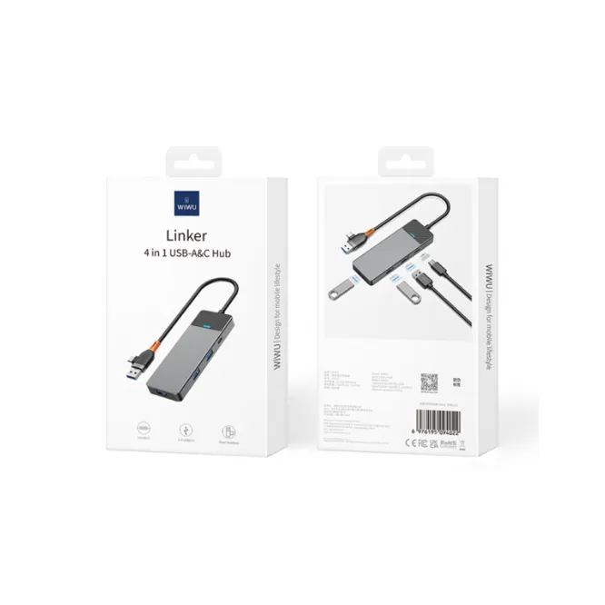 WiWU A431C Linker Series USB-A&C 4-in-1 Hub Adapter — photo 4