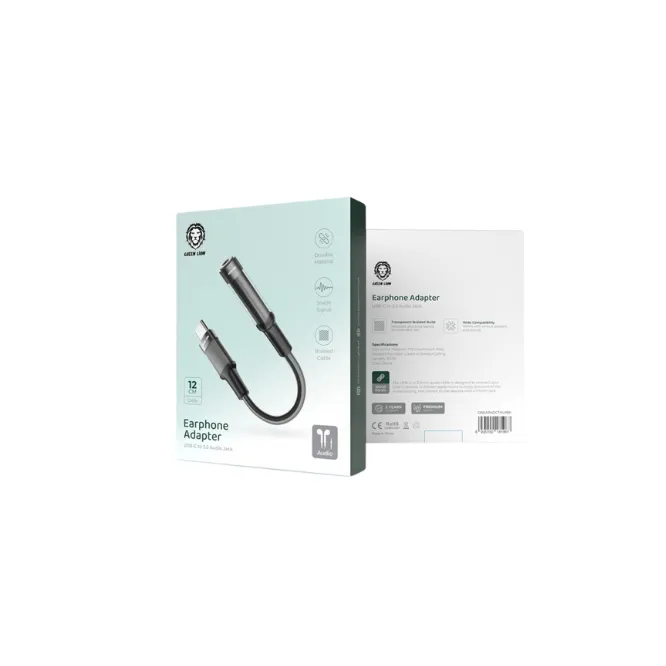 Green Lion Type C To 3.5 Earphone Adapter 12cm Black — photo 2