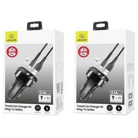 USAMS Travel Car Charger Kit King-TU Series Lightning — photo 3