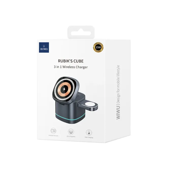 WiWU WI-W024 Rubik’s Cube 3 In 1 Wireless Charger — photo 4