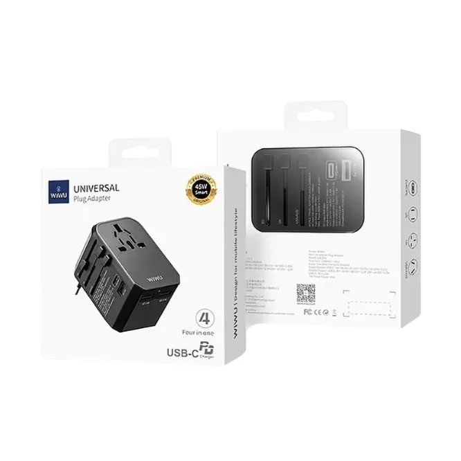WiWU UA-304 45W Universal Plug Adapter 4 in 1 — photo 2