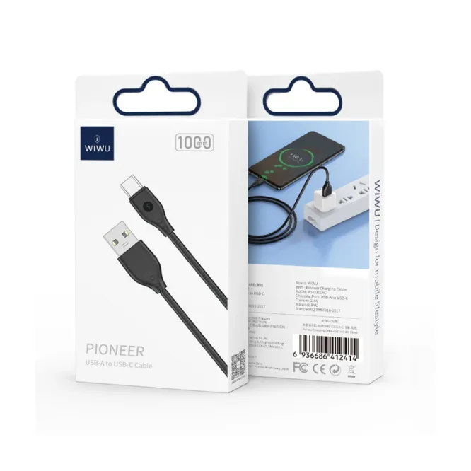 WiWU WI-C001 USB To Type-C Cable 1M – Black — photo 4