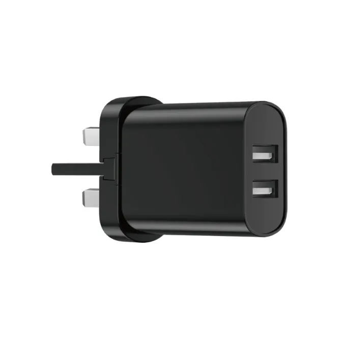 WiWU WI-U003 Dual USB-A Fast Charger 3 Pin – Black — photo 4