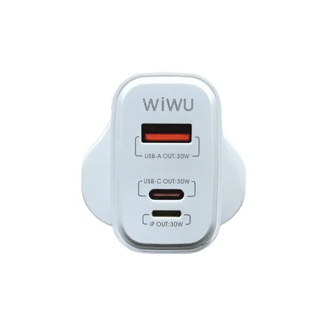 WiWU WI-U021 SIC 30W PD+QC Fast Charger 3 Pin – White — photo 3