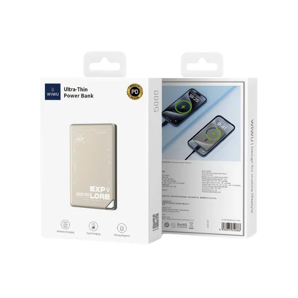 WiWU WI-P019 Ultra-Thin Magsafe Powerbank 15W 5000mAh Explore Series — photo 8