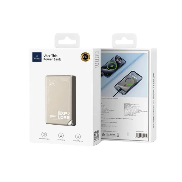 WiWU Wi-P020 Ultra-Thin Magsafe Powerbank 15W 10000mAh Explore Series Wireless — photo 9