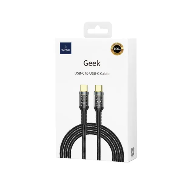 WiWU Wi-C016 Geek Series Type-C To Type-C PD Data Cable 100W 1.2 Meters — photo 8
