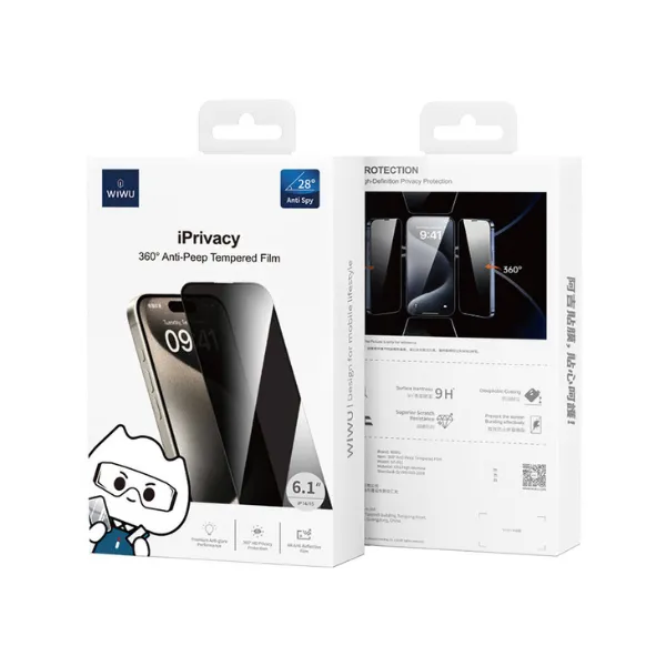 WiWU iPrivacy Anti Peep Tempered Film For iPhone 14/15 — photo 3