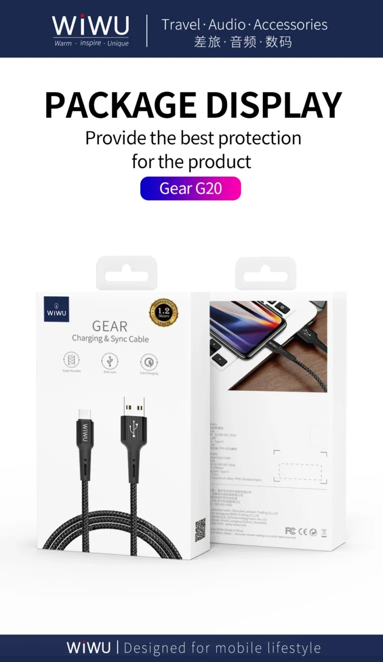 WiWU Gear Charging & Sync Cable Type-C USB 1.2M G20 — photo 3
