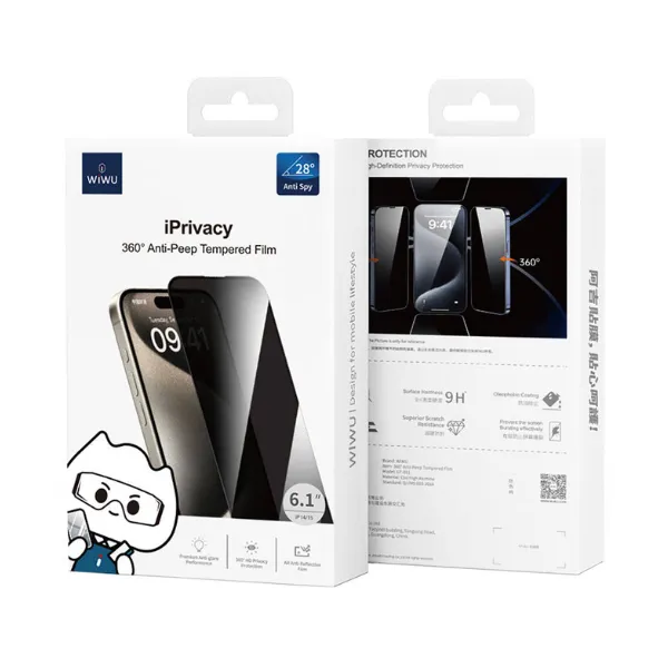 WiWU iPrivacy Anti Peep Tempered Film For iPhone 14 Pro / 15 Pro — photo 3